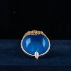 Antique French Cobalt Blue Opaline Glass Ashtray With Gilt Bronze Mounts