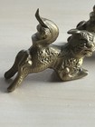 This Is A Pair Of Vintage Brass Qilin Or Foo Dog Figurines Miniature