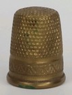 Antique Brass Sewing Thimble Greek Key Geometric Pattern Made In Usa 1900s