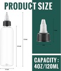 50 Pcs 4 Oz Plastic Squeeze Bottles Bulk Boston Dispensing Empty Hair Oil Bottle