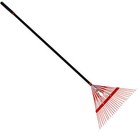 12pk Durable Red 24 Steel Tine Thatching Leaf Rake W  Steel Handle