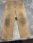 Carhartt R01 Brn Double Knee Unlined Duck Bib Overalls Mens 42 X 32