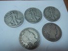 Free Shipping   Five 5 50c Us Minted Half Dollars 90  Silver Coins  1f2 