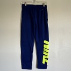 Nike Dri-fit Kids Xl Jogger Pants Blue Neon Yellow Logo Elastic Waist