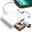 Sd Card Reader For Iphone Ipad Trail Camera Viewer 3-in-1 Sd Adapter 3 Slots