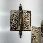 Pair Of Vintage Antique Cast Iron Ornate Door Cabinet Hinges W  Finials 5 