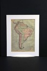 Antique Map Of South America Brazil Venezuela Paraguay Argentina 1883 Matted