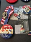 Vintage Lot Political Campaign Pins   Memorabilia - Lbj  Bush Patriotic Collect