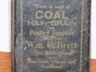 Vintage Wm brett Advertising Coal  Hay Grain  Poultry Tin Match Safe