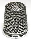 Antique Simons Bros  Sterling Silver Thimble     french Knurl     Faceted Rim  C1890