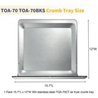 304 Stainless Steel Toa-70 Toa-70bks Crumb Tray 15 7  x12    Silver
