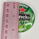 Vintage Heineken On Draft Green Beer Advertising Pinback Pin Button Vest
