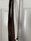 Brown Leather Horse Lead Rope With Chain Buckstitch