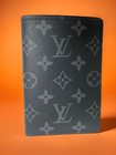   louis Vuitton Black Leather Passport Wallet organizer Holder W  Card Slots  
