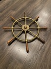 John Hastie   Co  Ltd  Greenock Brass And Wood Nautical Ship s Wheel