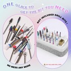 2 In 1 Nail Drill Bits Holder  30 Holes Organizer White-rectangle
