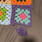 Handmade Crochet Granny Square Blanket 42x31 Multicolor Vintage Style Throw