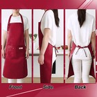 Heavy Duty Canvas Kitchen Chef Cooking Aprons Adjustable Bib Work Bbq W  Pockect