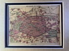 1888 Environs  city  Of Paris Pocket Atlas Map Frame dbl Mat See Descrip