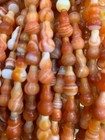 60 Pcs Rare Tibetan Orange Natural Agate Dzi Carved  vase  Beads      