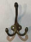 Vintage Heavy Duty Solid Brass Triple Wall Hooks For Coat  Hat  Towels Lot Of 9