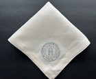 A  Vintage White Hankie Pale Blue Monogram A Madeira Style Hand Embroidery New
