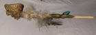 Native American Ritual Ceremonial Smoking Peace Pipe Feather Wood Carved Face