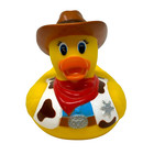 Munchkin Hot Yellow Cowboy Rubber Duck Western 2005 Pvc Bath Toy 3  Cruiser