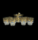 Mcm Bar Set Culver Empress  22k Gold Embossed 6 Rock Glasses  Ice Bucket   Tongs