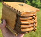 Vintage Mcm Gramacore Tv Style Wooden Coasters Box Set 6   Case 1970s Retro