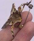 Vintage 800 Silver Iris Flower Filigree Brooch Enamel Antique