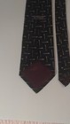 Roundtree   Yorke Men s Black   White Geometric Woven Silk Tie Necktie