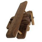 Vtg Danish Teak Wood Biplane - Mcm Handmade Art Sculpture - Mid Century Modern