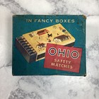 10 Vintage 1955 Ohio Safety Wood Matches New Old Stock Sealed Fancy Boxes