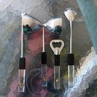 Mid-century Bar Set Lucite With Faux Pearls And Chrome   Vintage Bar Tools Mcm