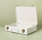 Hearth   Hand 9  Large Metal Box Brass Hardware Sour Cream White Magnolia Target