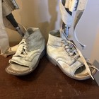Vintage Childs Leg Braces Aluminum Metal Leather