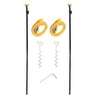 Heavy Duty Rv Awning Tie Down Kit With Adjustable Poles   Yellow Straps - 2 Pack