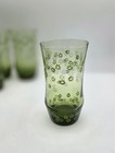 Vtg Libbey Green Glasses Tumblers Spring Blossom Crazy Daisy 12oz Set Of 4 Euc