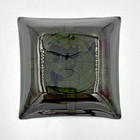 Vintage Mid Century Dan Baird Smoked Glass Trinket Tray Europe Travel 22k Gold