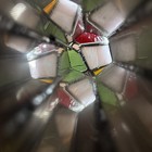 Handmade Stained Glass Kaleidoscope Rotating Geometric Single Wheel White Body