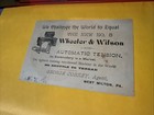 Wheeler   Wilson West Milton  Pa Victorian Trade Card