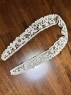 Antique Brussels Bobbin Lace Lappet  Ecru Color   38  Long  3  Wide  Nos