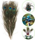 Mwoot 50pcs Peacock Feathers  Green Eye Feathers For Diy Crafts Art     