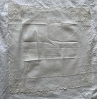 Vintage Hankies With Lace Trim Off White Lot Of 2 Bridal Hankies