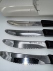 Cutco 1759 Set Of 4 Table Steak Knives With White Wall Mount Holder Brown Swirl