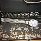 Vintage Craftsman Circle U 1 2  Drive Socket Set Metal Box Usa