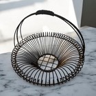 Vtg French Country Primitive Iron Wire Egg Basket Xl 18    Rustic Farmhouse Decor