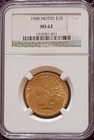 1908 Motto Indian  10 Gold Eagle  Ngc Ms-62
