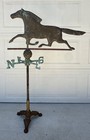 Exceptional 19th C  American Copper Running Horse Weathervane Original Stand